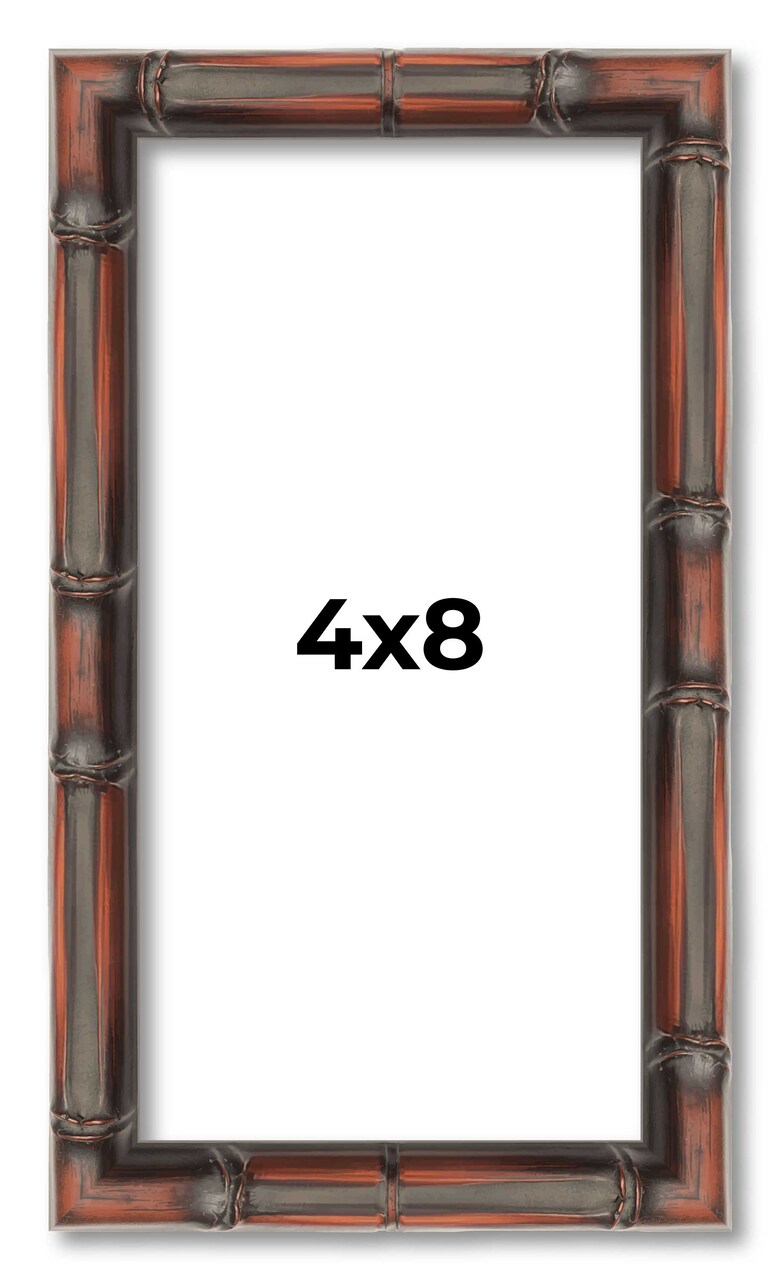 4x8 Bamboo Picture Frame with UV-Resistant Acrylic & Acid Free Backing, Available in 4 Finishes - Brown, Black, Gold, and Natural